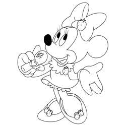 Music Play Mickey Minnie Free Coloring Page for Kids
