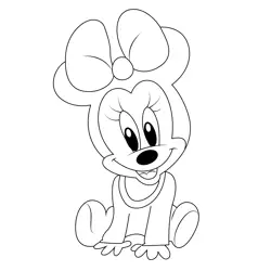 Nice Minnie Mouse Free Coloring Page for Kids