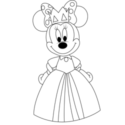 Pink Minnie Mouse Free Coloring Page for Kids