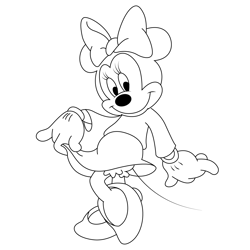Red Minnie Mouse Free Coloring Page for Kids