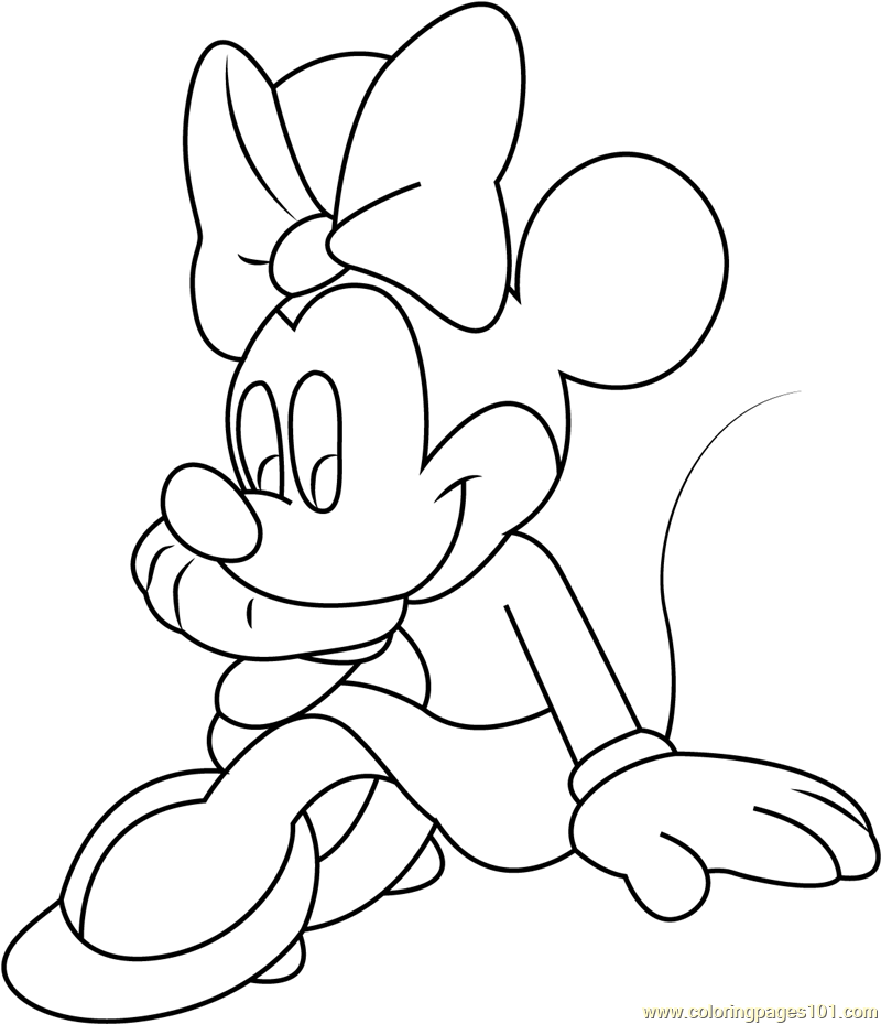 Sad Minnie Mouse Coloring Page for Kids - Free Minnie Mouse Printable