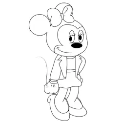 Sister Minnie Mouse Free Coloring Page for Kids