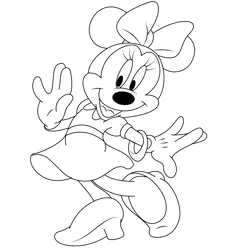 Sweet Mickey Minnie Free Coloring Page for Kids