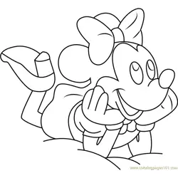 Minnie Mouse Ready to Sleep Free Coloring Page for Kids