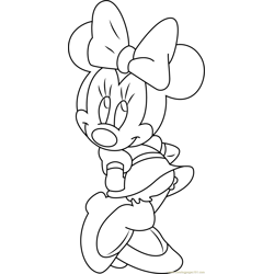 Minnie Mouse Shy Free Coloring Page for Kids