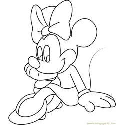 Sad Minnie Mouse Free Coloring Page for Kids