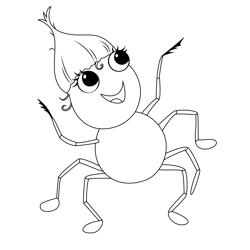 Miss Spider Free Coloring Page for Kids