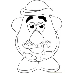Cute Mr. Potato Free Coloring Page for Kids