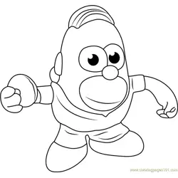 Mr. Potato Head Homer Free Coloring Page for Kids