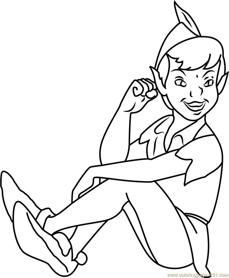 Peter Pan a Mischievous Boy Coloring Page for Kids - Free Peter Pan  Printable Coloring Pages Online for Kids  | Coloring  Pages for Kids