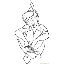 Cute Peter Pan Free Coloring Page for Kids