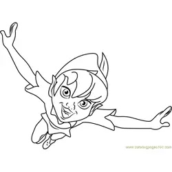 Happy Peter Pan Free Coloring Page for Kids