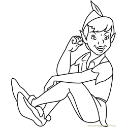 Peter Pan a Mischievous Boy Free Coloring Page for Kids