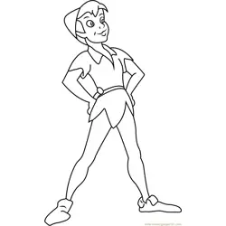 Peter Pan by Disney Free Coloring Page for Kids