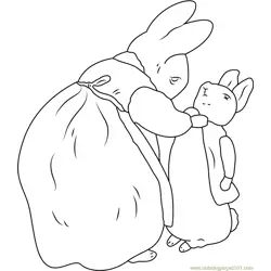 Beatrix Potter and Peter Rabbit Free Coloring Page for Kids