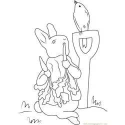 Peter Rabbit in Farm Free Coloring Page for Kids