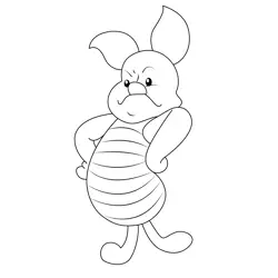 Angry Piglet Free Coloring Page for Kids