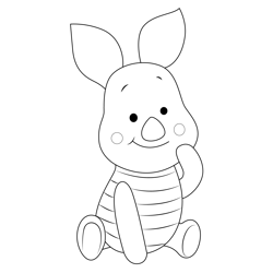 Baby Piglet Free Coloring Page for Kids