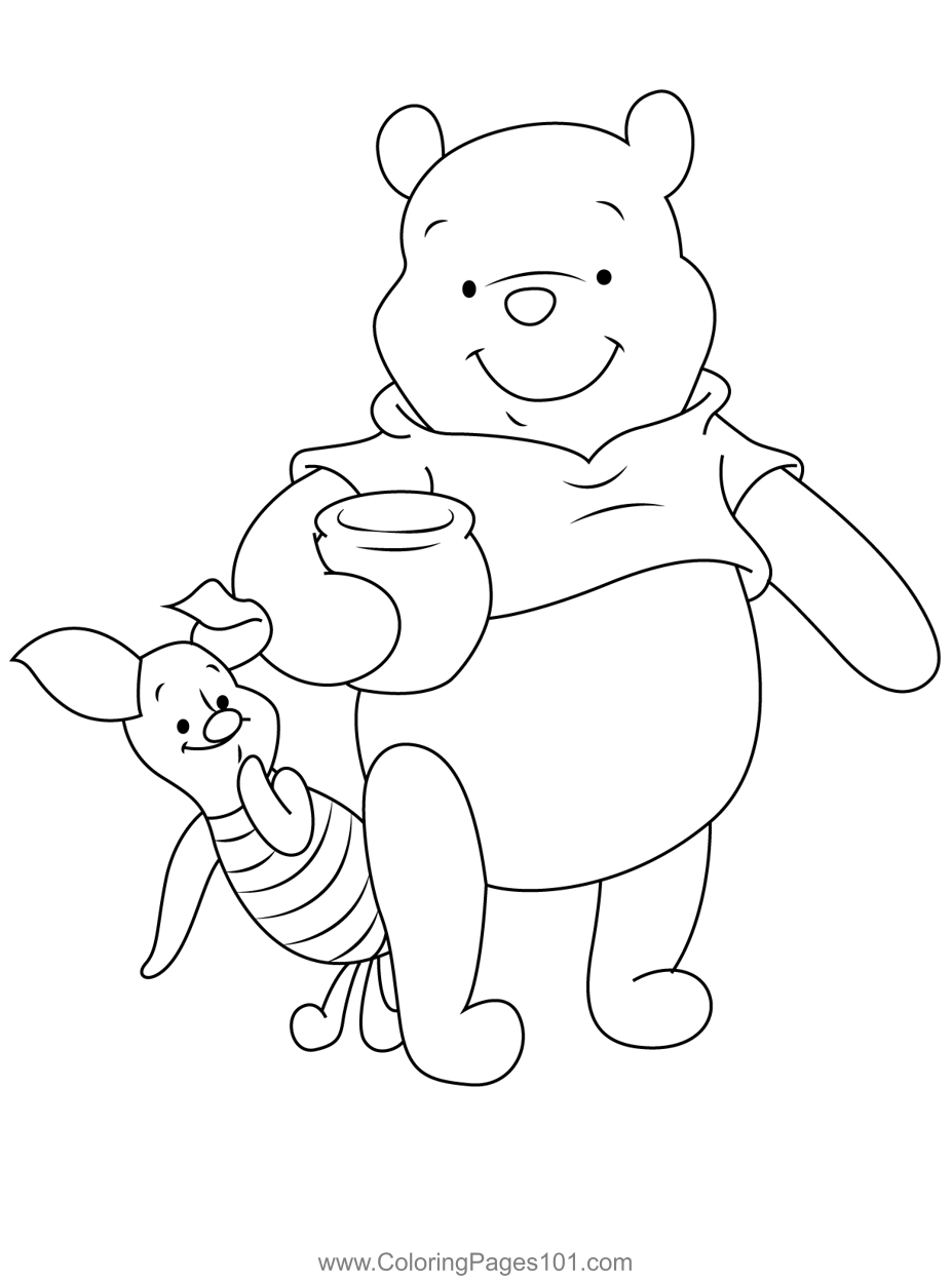 Best Friend Coloring Page for Kids - Free Piglet Printable Coloring