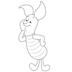 Cartoon Piglet Free Coloring Page for Kids