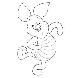 Dance Piglet Free Coloring Page for Kids