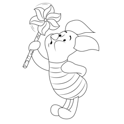 Disney Piglet Free Coloring Page for Kids