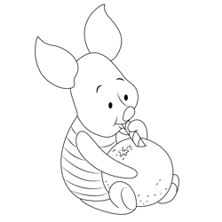 Eat Piglet Free Coloring Page for Kids