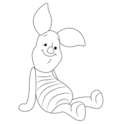Lazy Piglet Free Coloring Page for Kids