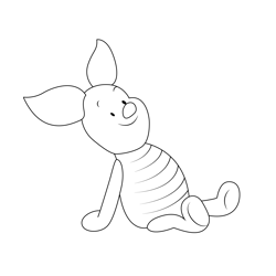 Piglet Character Free Coloring Page for Kids