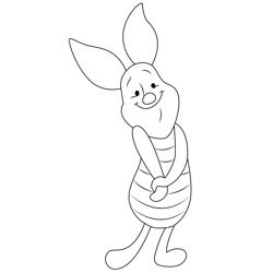 Piglet Hand Drawn Free Coloring Page for Kids