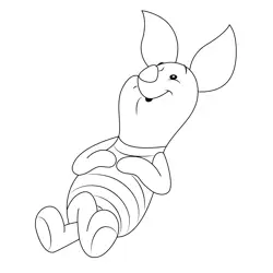Piglet Smile Free Coloring Page for Kids