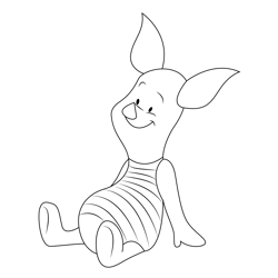 Relax Piglet Free Coloring Page for Kids
