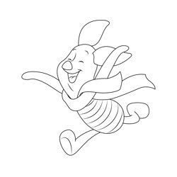 Run Piglet Free Coloring Page for Kids
