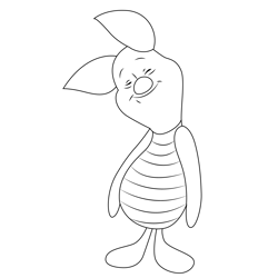 Shy Guys Piglet Free Coloring Page for Kids