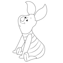 Sit Piglet Free Coloring Page for Kids
