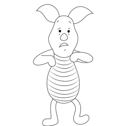 Unhappy Piglet Free Coloring Page for Kids
