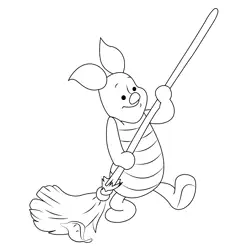 Work Piglet Free Coloring Page for Kids