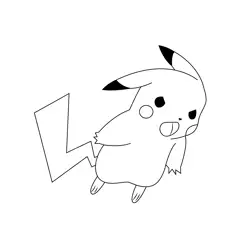 Ash's Pikachu Free Coloring Page for Kids