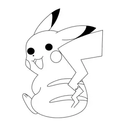 Cheerful Pikachu Free Coloring Page for Kids