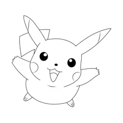 Close Up Pikachu Free Coloring Page for Kids