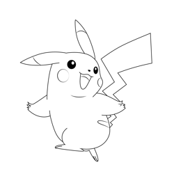 Cool Pikachu Free Coloring Page for Kids