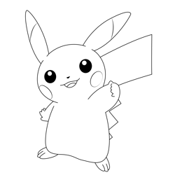 Cut Pikachu Free Coloring Page for Kids