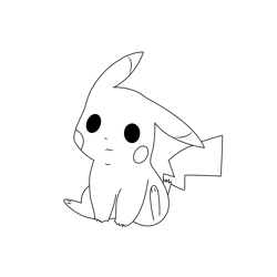 Cute Pikachu Free Coloring Page for Kids