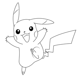 Enjoy Pikachu Free Coloring Page for Kids
