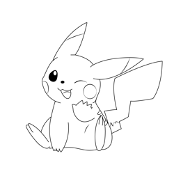 Funny Pikachu Free Coloring Page for Kids
