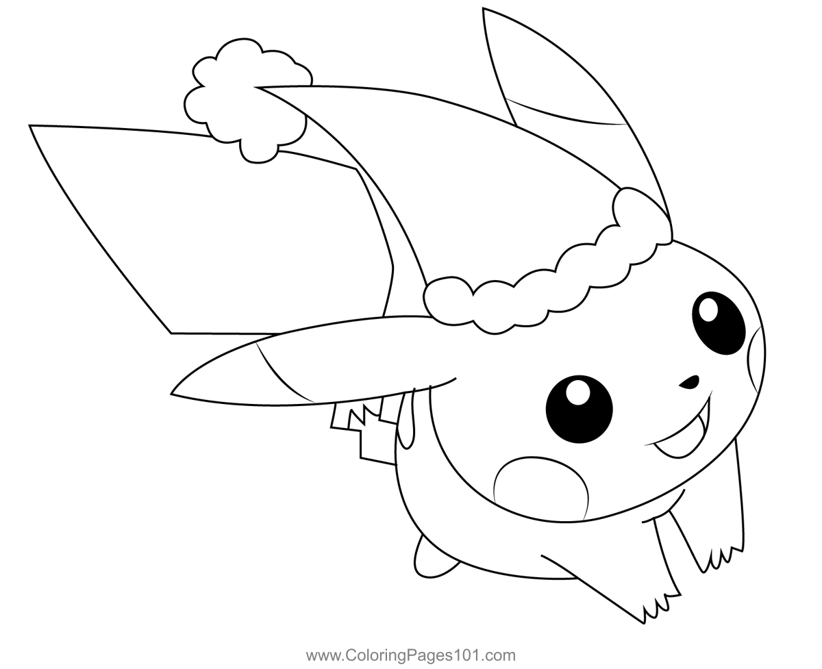 Happy Christmas Coloring Page for Kids - Free Pikachu Printable Coloring  Pages Online for Kids  | Coloring Pages for Kids