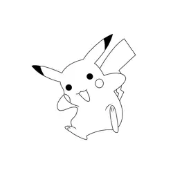 Happy Pikachu 1 Free Coloring Page for Kids