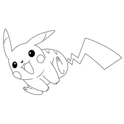 Jump Pikachu Free Coloring Page for Kids