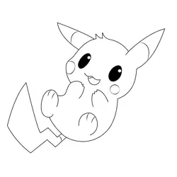Little Baby Pikachu Free Coloring Page for Kids