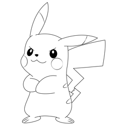 Lonely Pikachu Free Coloring Page for Kids